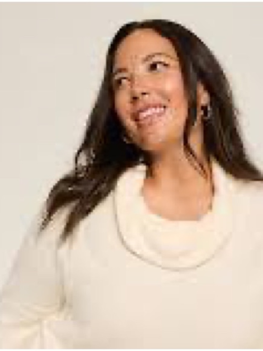 Lane Bryant Cream Cowl Neck Pullover Sweater